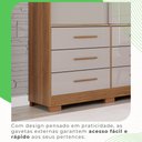 Ver imagem 7 de Guarda Roupa com Pés 2 Portas 6 Gavetas Luana