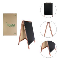 Cavalete Negro Decorado Dupla Face 70x50cm Madeira Elegante - 1