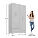 Ver imagem 4 de Guarda Roupa Infantil 4 Portas 3 Gavetas Kit Cat Espresso Móveis