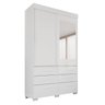 Guarda Roupa com Pés e Espelho 2 Portas 6 Gavetas Luana - 4