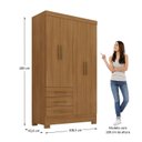 Ver imagem 4 de Guarda Roupa Infantil 4 Portas 3 Gavetas Kit Cat Espresso Móveis