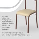 Ver imagem 7 de Conjunto Sala de Jantar Mesa Retangular 180x75cm Tampo Granito Ocre 8 Cadeiras Marselha Marrom/Creme