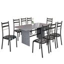 Ver imagem 2 de Conjunto Sala de Jantar Mesa Retangular 180x75cm Tampo Granito Ocre 8 Cadeiras Marselha