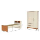 Ver imagem 5 de Quarto Infantil 2 Peças Crescer CB1492-Arje com Guarda-Roupa e Cama em MDP BP Argila-Jequetiba