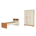 Ver imagem 3 de Quarto Infantil 2 Peças Crescer CB1492-Arje com Guarda-Roupa e Cama em MDP BP Argila-Jequetiba
