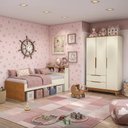 Ver imagem 4 de Quarto Infantil 2 Peças Crescer CB1492-Arje com Guarda-Roupa e Cama em MDP BP Argila-Jequetiba