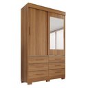 Ver imagem 3 de Guarda Roupa com Pés e Espelho 2 Portas 6 Gavetas Luana