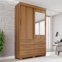 Ver imagem 2 de Guarda Roupa com Pés e Espelho 2 Portas 6 Gavetas Luana