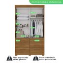 Ver imagem 4 de Guarda Roupa com Pés e Espelho 2 Portas 6 Gavetas Luana