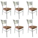 Ver imagem 1 de Kit 6 Cadeiras de Cozinha com Reforço Cromada Assento Grosso Cor Whisky