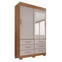 Ver imagem 6 de Guarda Roupa com Pés e Espelho 2 Portas 6 Gavetas Luana