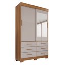 Ver imagem 3 de Guarda Roupa com Pés e Espelho 2 Portas 6 Gavetas Luana
