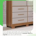Ver mais imagens de Guarda Roupa com Pés e Espelho 2 Portas 6 Gavetas Luana