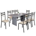 Ver imagem 2 de Conjunto Sala de Jantar Mesa Retangular 180x75cm Tampo Granito Ocre 8 Cadeiras Marselha