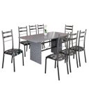 Ver imagem 2 de Conjunto Sala de Jantar Mesa Retangular 180x75cm Tampo Granito Ocre 8 Cadeiras Marselha