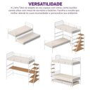 Ver mais imagens de Treliche com Escada Lateral em Ferro Aço Carbono Tubular Teko Casatema MadeiraOriginals Branco/Fosco