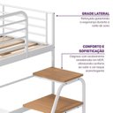 Ver imagem 3 de Treliche com Escada Lateral em Ferro Aço Carbono Tubular Teko Casatema MadeiraOriginals Branco/Fosco