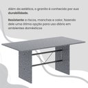 Ver mais imagens de Conjunto Sala de Jantar Mesa Retangular 180x75cm Tampo Granito Ocre 8 Cadeiras Marselha Prata/C. Marrom/Mart