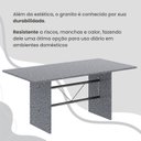Ver mais imagens de Conjunto Sala de Jantar Mesa Retangular 180x75cm Tampo Granito Ocre 8 Cadeiras Marselha Prata/Paraopeba/Mart