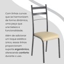 Ver imagem 6 de Conjunto Sala de Jantar Mesa Retangular 180x75cm Tampo Granito Ocre 8 Cadeiras Marselha Prata/Creme/Mart