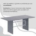 Ver mais imagens de Conjunto Sala de Jantar Mesa Retangular 180x75cm Tampo Granito Ocre 8 Cadeiras Marselha Branco/C. Marrom