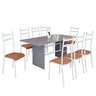 Conjunto Sala de Jantar Mesa Retangular 180x75cm Tampo Granito Ocre 8 Cadeiras Marselha - 2