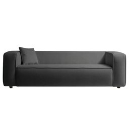 Sofá 2 Lugares 160cm Orgânico Luxo Recepção Cecília Linho - Amarena Móveis Cor Cinza Escuro - 1