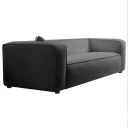 Sofá 2 Lugares 160cm Orgânico Luxo Recepção Cecília Linho - Amarena Móveis Cor Cinza Escuro - 2