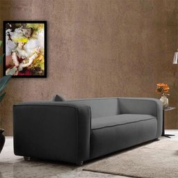 Sofá 2 Lugares 160cm Orgânico Luxo Recepção Cecília Linho - Amarena Móveis Cor Cinza Escuro - 7