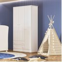 Ver imagem 6 de Conjunto Quarto de Bebê Completo Guarda Roupa Cômoda e Berço com Rodízio Doce Sonho Branco
