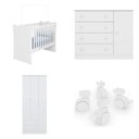 Ver imagem 2 de Conjunto Quarto de Bebê Completo Guarda Roupa Cômoda e Berço com Rodízio Doce Sonho Branco