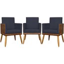 Ver imagem 1 de Kit 3 Poltronas Decorativas Modernas para Sala Lis Corino e Suede Cores Pé Palito