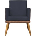 Ver imagem 3 de Kit 3 Poltronas Decorativas Modernas para Sala Lis Corino e Suede Cores Pé Palito
