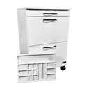 Ver imagem 1 de Clínica: Mesa Auxiliar 2 Gavetas, Mdf, Rodízios Reforçados