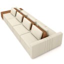 Ver imagem 7 de Sofá Ilha e Puff Sala Living 465cm Siesta M22 Linho Cru/marrom - Mpozenato
