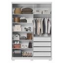 Ver imagem 2 de Guarda Roupa Casal Riva Branco Amêndola Touch Flex com Espelho e Pés e Cômoda 8 Gavetas Sintra Am