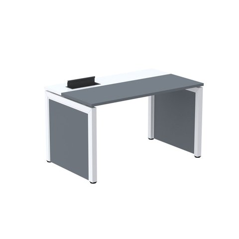 Escrivaninha Mesa Escritório 120x79,2 PSCPP120 120cm Industrial Cinza e Branco