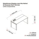 Ver imagem 3 de Escrivaninha Mesa Escritório 120x79,2 PSCPP120 120cm Industrial Grafito e Branco Cinza