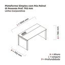 Ver imagem 3 de Escrivaninha Mesa Escritório 120x79,2 PSCPP120 120cm Industrial Walnut e Branco Marrom