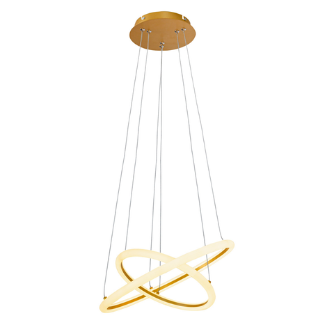Lustre Pendente Space Orbital Double Led 39w 3000K Luz Amarela Bivolt 3000K Luz Quente
