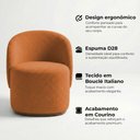 Ver imagem 3 de Kit 4 Poltronas Decorativa Premium Orgânica para Recepção e Clinicas em Bouclê Italiano