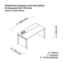 Ver imagem 3 de Escrivaninha Mesa Escritório 120x79,2 PSCPP120 120cm Industrial Branco e Grafito