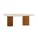 Ver imagem 4 de Conjunto Sala de Jantar Mesa Orgânica 200cm 6 Cadeiras Belle com Tampo Vidro Cinamomo/Sintético Terr