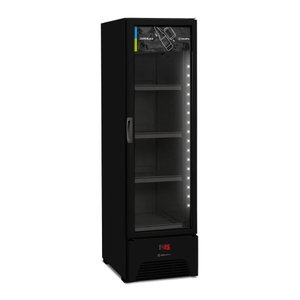 Cervejeira Expositor Visa Cooler Vertical 127v Porta Vidro 287l Vn28ah All Black Metalfrio 127v
