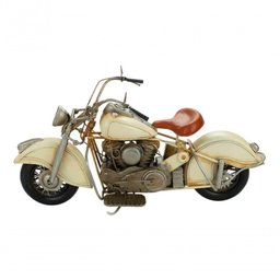 Motocicleta Branca 20x35x14cm Estilo Retrô - Vintage - 1 Motocicleta Branca 20x35x14cm Estilo Retrô - Vintage - 1