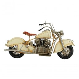 Motocicleta Branca 20x35x14cm Estilo Retrô - Vintage - 3 Motocicleta Branca 20x35x14cm Estilo Retrô - Vintage - 3