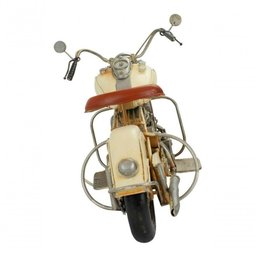 Motocicleta Branca 20x35x14cm Estilo Retrô - Vintage - 4 Motocicleta Branca 20x35x14cm Estilo Retrô - Vintage - 4