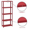 Ver imagem 5 de Estante de Estrutura Metálica com 5 Prateleiras 175cm(a)92acm(l)40cm(p) com Reforço Vermelho