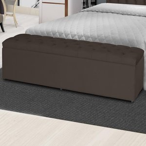 Baú Jade 138Cm Calçadeira Estofada Suede Diversas Cores