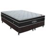 Cama Box King: Colchão Molas Ensacadas Ortobom SuperPocket Elegant + Base CRC Suede Black(193x203) - 1